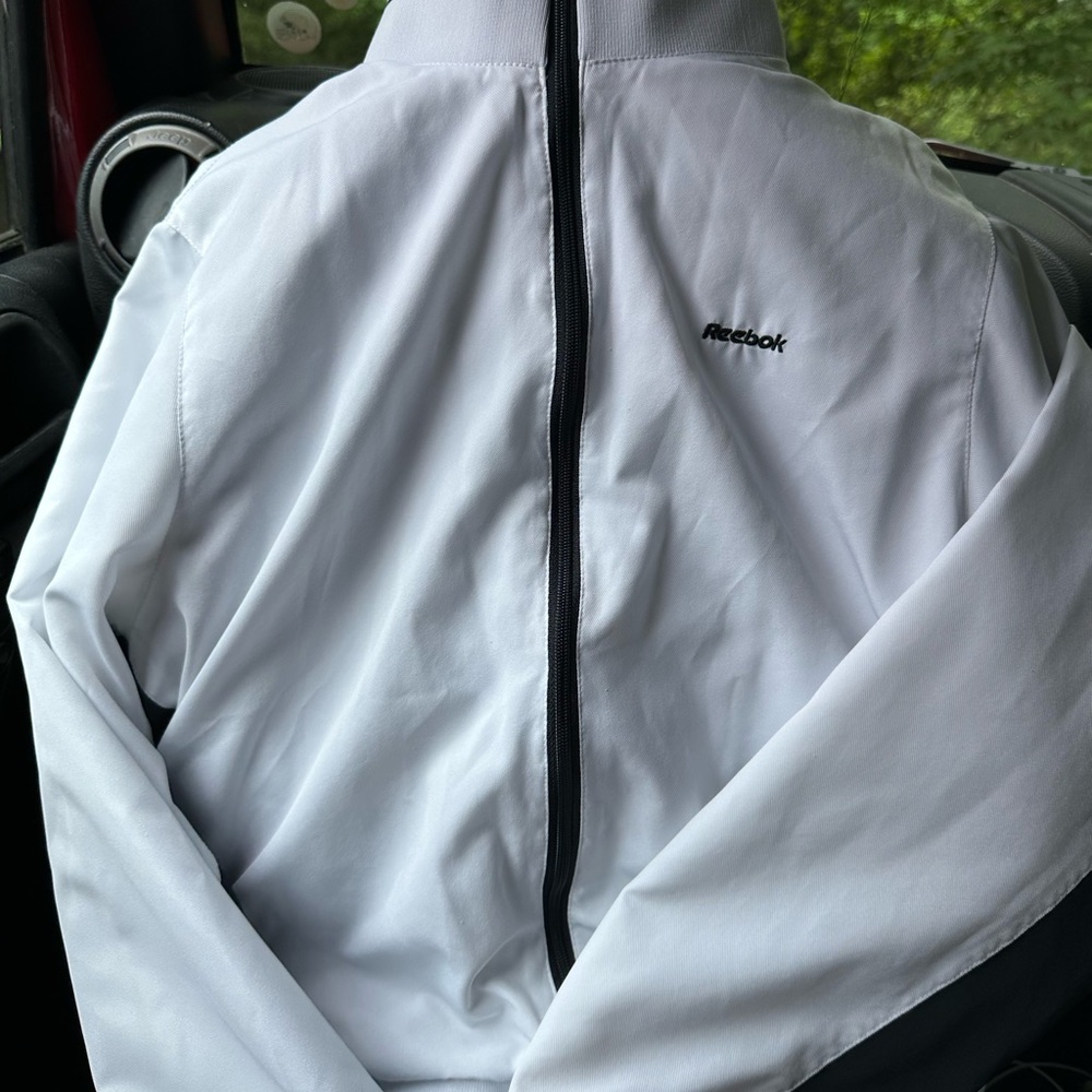 Reebok White and Black Windbreaker Jacket